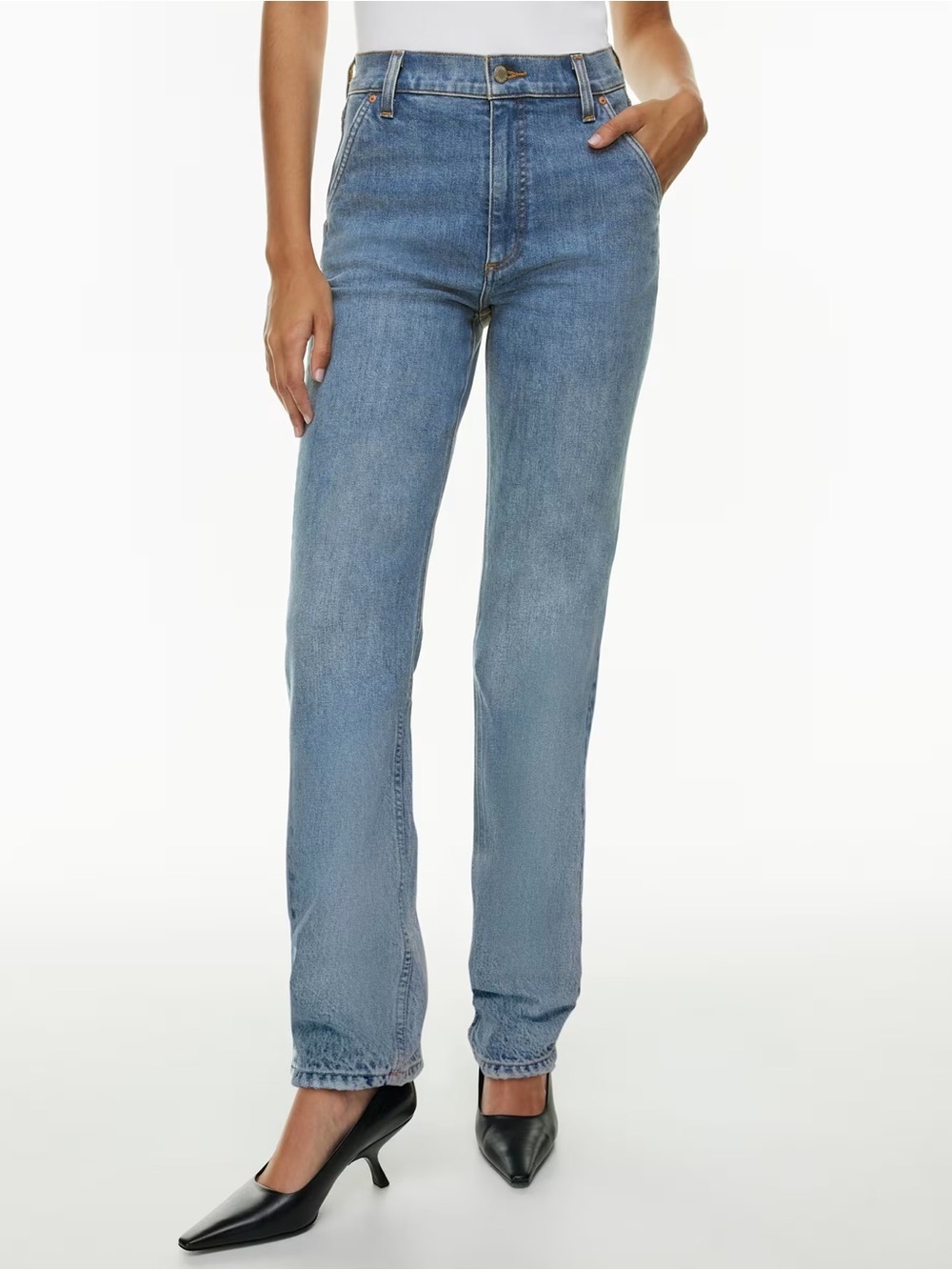 Aritzia - Denim Forum - The Arlo Hi-Rise Trouser Straight Jean - Medium Wash